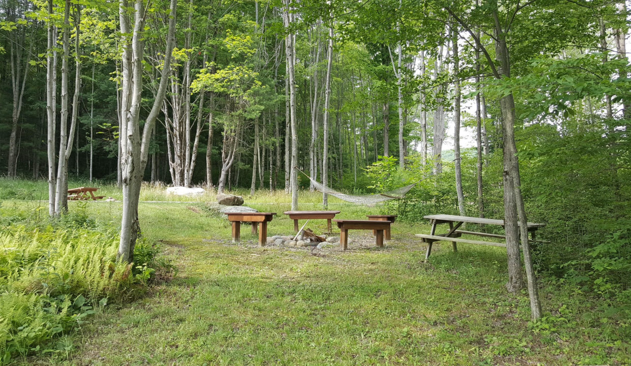 Fire Pit and Hammock at Stone Mountain Chalets Great Valley NY